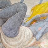 Dessin intitulée "Gray Morning Nude" par Edwin Loftus, Œuvre d'art originale, Pastel