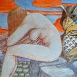 Desenho intitulada "Suzanna and the Eld…" por Edwin Loftus, Obras de arte originais, Pastel