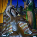 Картина под названием "Écho et Narcisse, L…" - Efka, Подлинное произведение искусства, Масло Установлен на Деревянная рама д…