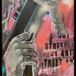 Malerei mit dem Titel "Street Art Hunter" von Efka9, Original-Kunstwerk, Acryl Auf Keilrahmen aus Holz montiert