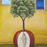 Картина под названием "Женщина" - Екатерина Бесполова, Подлинное произведение искусства, Акрил Установлен на Деревянная рама…
