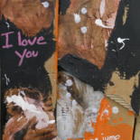Painting titled "Hello, I Love You" by Eldekan, Original Artwork, Acrylic
