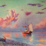 绘画 标题为“Enchanting sunset” 由Elena Gaivoronskaia, 原创艺术品, 水彩