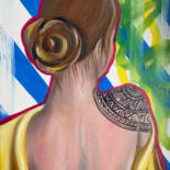 Картина под названием "Mandala - OIL ON CA…" - Elena Polak, Подлинное произведение искусства, Масло Установлен на Деревянная…