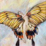 Peinture intitulée "Butterfly. Tender g…" par Elena Reutova, Œuvre d'art originale, Huile Monté sur Châssis en bois