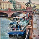 Painting titled "Saint-Petersburg" by Elena Sergo, Original Artwork, Oil