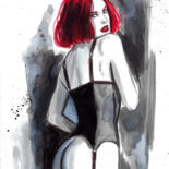 绘画 标题为“woman3” 由Eleonora Garofolo, 原创艺术品, 水彩