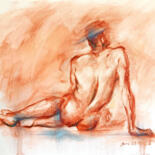 Peinture intitulée "Male body figure nu…" par Eleonora Taranova, Œuvre d'art originale, Huile Monté sur Châssis en bois