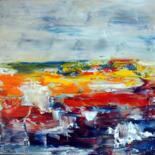 Painting titled "Méditation colorée" by Eliette Gaurin, Original Artwork, Oil Mounted on Wood Stretcher frame