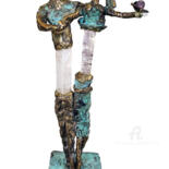 Sculpture titled "Couple Astrakan" by Elisabeth Brainos, Original Artwork, Bronze