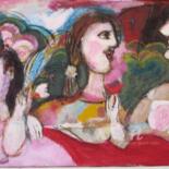 Peinture intitulée "fete onirique" par Elisabeth Brainos, Œuvre d'art originale, Acrylique