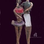 Sculpture titled "Couple de danseurs" by Elisabeth Brainos, Original Artwork, Bronze