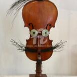 Sculpture intitulée "« Chef d’orchestre…" par Elisabeth Faucheur, Œuvre d'art originale, Bois