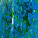 Peinture intitulée "ocean blue spray" par Elisabeth Laplante, Œuvre d'art originale, Huile