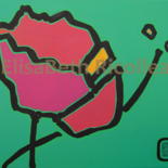 Painting titled "Coquelicot émeraude" by Elisabeth Ricolleau Artiste Peintre, Original Artwork