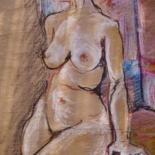 Peinture intitulée "La Rousse" par Elisabeth Tiffon (Eli TIFFON CUENCA), Œuvre d'art originale, Pastel