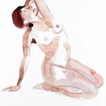 Pittura intitolato "Nude No. 54" da Elizabeth Becker, Opera d'arte originale, Acquarello