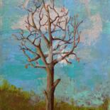 Painting titled "Arbre" by Elke Thiébaut, Original Artwork, Acrylic Mounted on Wood Stretcher frame