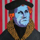 Painting titled "Martin (Luther, 148…" by Elke Thiébaut, Original Artwork, Acrylic