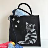 Art textile intitulée "Oh my cat!!" par Nora Leynadier, Œuvre d'art originale, Accessoires