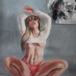 Schilderij getiteld "Erotic dance" door Els Driesen, Origineel Kunstwerk, Olie