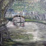 Painting titled "canal de garonne" by Oeilme, Original Artwork, Oil