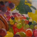 Peinture intitulée "Vignes raisins" par Oeilme, Œuvre d'art originale, Huile