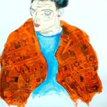 Peinture intitulée "Egon Schiele" par Emily Starck, Œuvre d'art originale, Acrylique