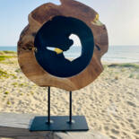 "Cercle et oiseau" başlıklı Heykel Emma Lapassouze tarafından, Orijinal sanat, Ahşap