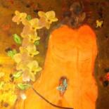 Картина под названием "Femme fleur" - Emma Laroche, Подлинное произведение искусства, Масло
