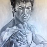 Painting titled "Bruce Lee" by Emmanuel Le Pogam, Original Artwork, Oil