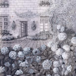 Drawing titled "Hortensias à Locron…" by Emmanuelle Menny Fleuridas, Original Artwork, Graphite