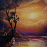 Peinture intitulée "Il y a le soleil et…" par Emmanuelle Menny Fleuridas, Œuvre d'art originale, Huile Monté sur Carton