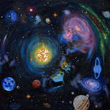 제목이 "Solar System"인 미술작품 Erdal Bölükbaşı로, 원작, 기름