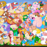 Peinture intitulée "Superstar psychédél…" par Eric Bourdon, Œuvre d'art originale, Acrylique