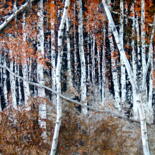 Painting titled "Foret" by Eric Bourse, Original Artwork, Acrylic