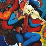 Painting titled "Le violoniste" by Eric Massart, Original Artwork