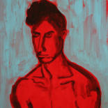 Painting titled "Red Man" by Eric Stephan, Original Artwork, Acrylic