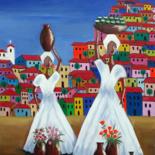 Pintura intitulada "Baianas com vasos e…" por Ernesto Duarte, Obras de arte originais, Óleo