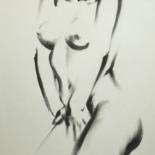 Drawing titled "pose alegre" by Erwin Esquivel C, Original Artwork, Ink