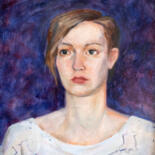 Malerei mit dem Titel "Girl portrait Paint…" von Elizaveta Akimova (Esanglier), Original-Kunstwerk, Öl Auf Keilrahmen aus Ho…