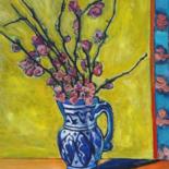 Peinture intitulée "le pot bleu" par Etzi, Œuvre d'art originale, Huile