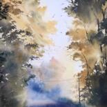 Peinture intitulée "Forest path" par Eugenia Gorbacheva, Œuvre d'art originale, Aquarelle