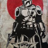 Картина под названием "Mandalorian vs Yoda" - Eva Pantera, Подлинное произведение искусства, Акрил