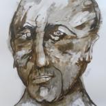 Dessin intitulée "dessin tête d'homme" par Evelyne Dominault, Œuvre d'art originale, Autre