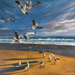 Pittura intitolato "The seagulls festiv…" da Fabian Bertona, Opera d'arte originale, Olio