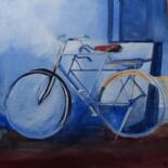 Schilderij getiteld "Le vélo" door Fabienne Lethenet, Origineel Kunstwerk, Acryl