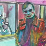 Painting titled "FRANCIS BACON" by Lautir, Original Artwork, Watercolor