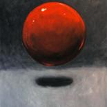 Painting titled "Red on Gray" by Fagan, Original Artwork, Oil