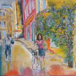 Painting titled "Rue de Provence" by Faver, Original Artwork, Acrylic Mounted on Wood Stretcher frame